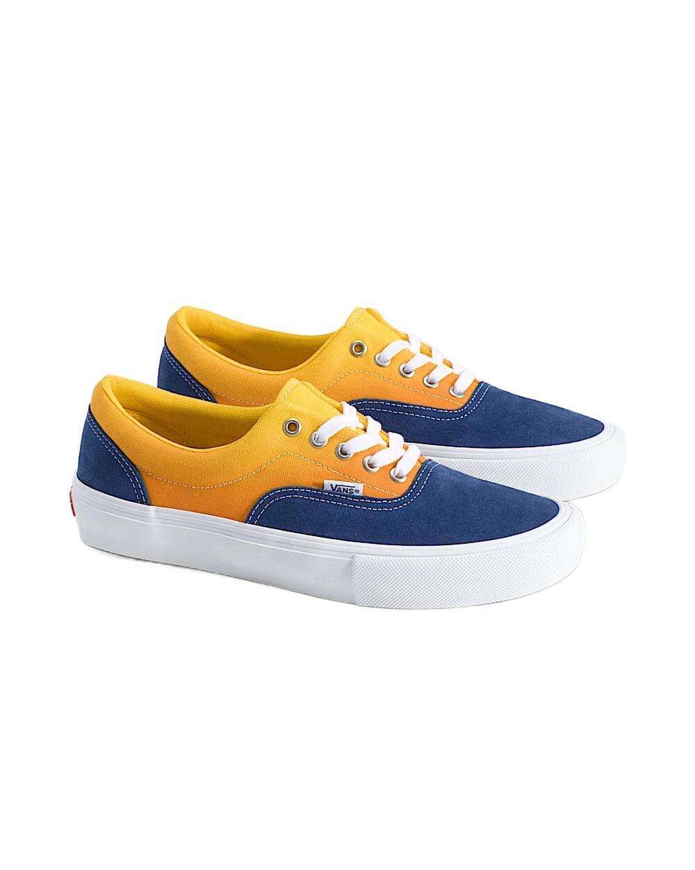 NEW VANS men's skate era shoes in gradient navy blue / yellow
